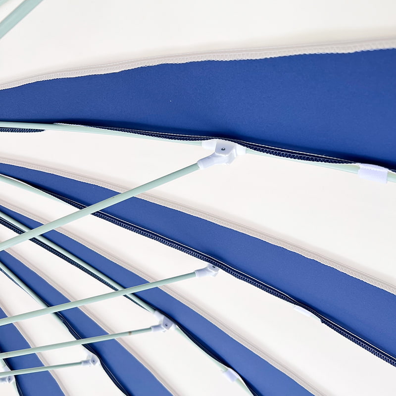 2.5M নীল এবং সাদা প্যাচওয়ার্ক প্যাগোডা ছাতা