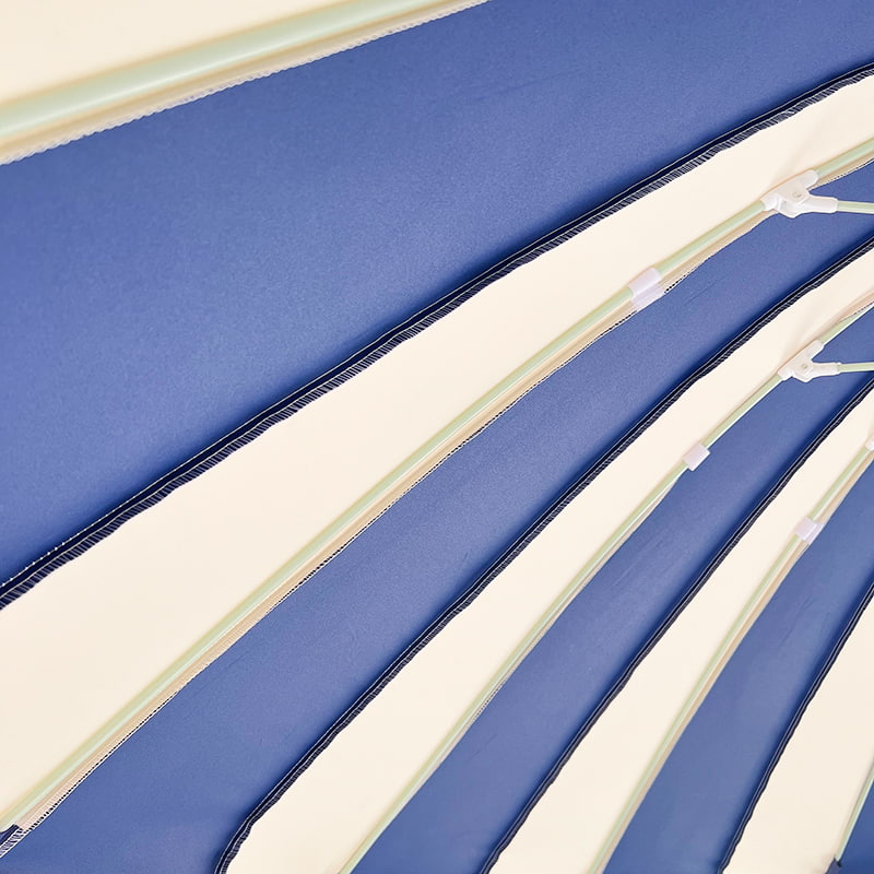 2.5M নীল এবং সাদা প্যাচওয়ার্ক প্যাগোডা ছাতা